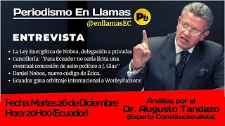 Dr Augusto Tandazo Ley Energética Nuevo Código de Ética Asilo Político Worley Parsons [upl. by Faina736]