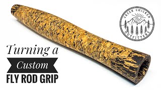 Turning a custom cork fly rod grip on the mini lathe [upl. by Johnette]