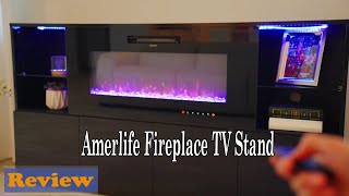 Amerlife 68quot Fireplace TV Stand with 40quot Electric Fireplace Review 2024 [upl. by Amesari561]