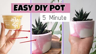 DIY Succulent Pots Part 1  How to Make Pots for Plants at Home  Cement Planters DIY Planter Ideas [upl. by Shelah336]