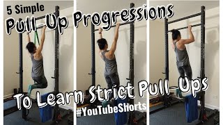 5 Simple PullUp Progressions To Learn Strict PullUps For Beginners Shorts [upl. by Mahsih]