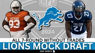 NFL Mock Draft Detroit Lions 7Round Mock Draft With For 2024 NFL Draft Ft Quinyon Mitchell [upl. by Jessalin]