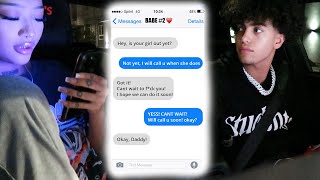 TEXTING ANOTHER GIRL PRANK ON MY GIRLFRIEND😳 [upl. by Acinorev]