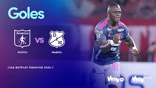 América vs Medellín goles  Liga BetPlay Dimayor 20232  Cuadrangulares  Fecha 1 [upl. by Aekin282]