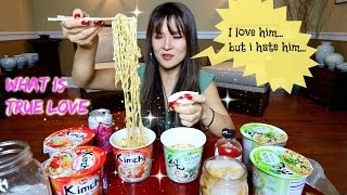 KIMCHI CUP NOODLES • MUKBANG 라면 ramen [upl. by Adnohsirk959]