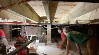 Structural Repairs in Crawlspace Damage floor joist repair Sagging floor repair Girder repair [upl. by Aicilegna]