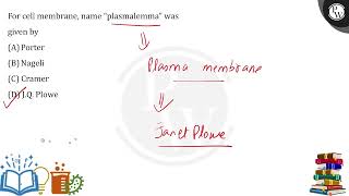 For cell membrane name ampldquoplasmalemmaamprdquo was given by [upl. by Ambrogino]