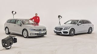 VW Passat Variant vs Mercedes CKlasse TModell 2014 [upl. by Plunkett478]