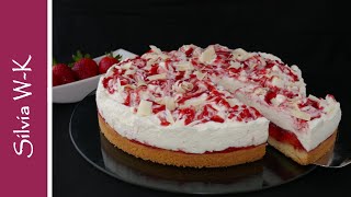 Erdbeerkuchen  quotItalienischerquot Erdbeerkuchen  ohne Gelatine  Erdbeertorte [upl. by Oemac]