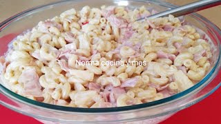 Ensalada de coditos con jamón y piñaSIN MAYONESApara fiestas [upl. by Aicnerolf956]