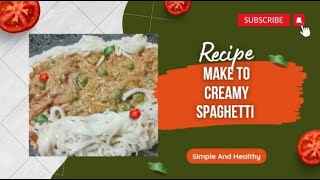 creamy spaghettispaghetti recipecream pastaeasy to make spaghetti with creamKitchen counter [upl. by Nautna621]