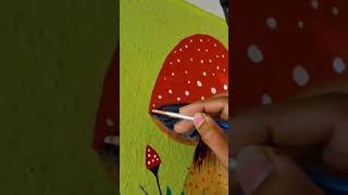 Mushroom wall painting ytshorts viralshort art painting trending [upl. by Amesari36]