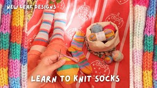 How to Knit Toe Up Socks Tutorial  Beginner [upl. by Nnywg]