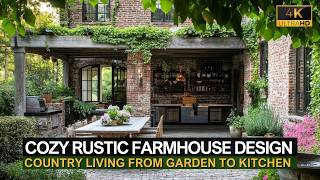 Cozy Rustic Farmhouse Country Living from Garden to Kitchen with Brick Stone and Lush Greenery [upl. by Adnahc]