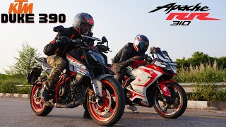 2024 Duke 390 vs Apache RR310 Drag Race [upl. by Fortune]