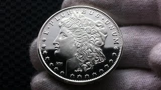 HD  Generic Silver Round Morgan Dollar Design  VS  Dime [upl. by Rubin]