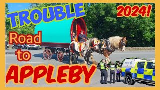 Trouble on the Road to Appleby Horse Fair 2024 [upl. by Merrel]