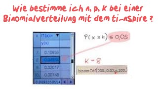 BINOMIALVERTEILUNG npk WERDEN GESUCHT MIT TinSPIRE [upl. by Ylime446]