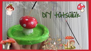 mantar tütsülük yapımı  diy clay incense holder 🍄🍄🍄🥺 kil tütsülük [upl. by Arahset]