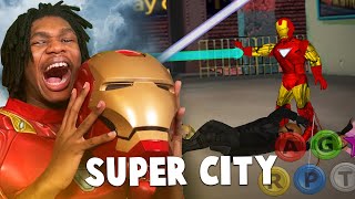 Becoming The New Iron Man  Super City Superhero Sim 1 [upl. by Eittak]