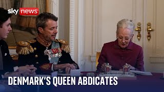 Denmark has new King as Queen Margrethe II abdicates [upl. by Nwahsed]