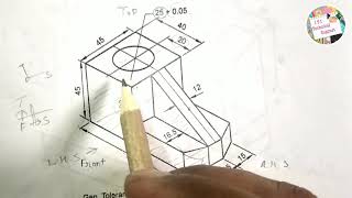 Orthographic projection  3rd Angle projection  orthographic projection in engineering drawing [upl. by Amarette]