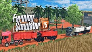 Farming Simulator 15  Fila de Carregamento de Caminhões Scania R730 e Volvo FH16 [upl. by Dorothy217]