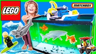 Legos and Shark Ship Rescue REAL FiSH from GiANT SHARK [upl. by Infeld]