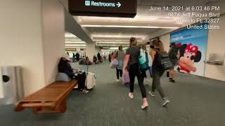 Airplane to Baggage to Rental Car at Orlando International Airport Jun 14 2021 [upl. by Latsyek140]