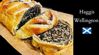 Haggis Wellington  Haggis in pastry  Burns night supper [upl. by Grindle418]