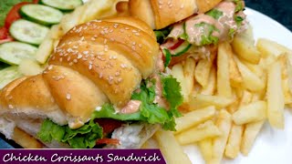 Chicken Croissant Sandwich Recipe  How to make Chicken Croissant Sandwich [upl. by Nelyt720]