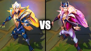 Dragonmancer Rakan vs Prestige Dragonmancer Rakan Skins Comparison League of Legends [upl. by Emanuela]