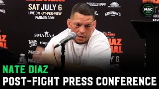 Nate Diaz reacts to Conor McGregors Million Dollar Bet  Post Fight Press Conference [upl. by Friedland]