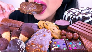 ASMR CHOCOLATE ICE CREAM BROWNIE CAKE POP KIT KAT DONUTS amp DEVILS CAKE  ASMR Phan [upl. by Troth]