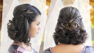 Peinado facil para cabello corto  Peinado elegante [upl. by Eachern480]