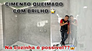 COMO FAZER EFEITO CIMENTO QUEIMADO COM BRILHO OU EFEITO MÁRMORE marmorato emcasa incrível [upl. by Auqinahs208]