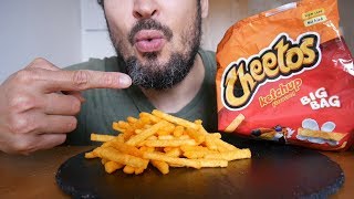 ASMR Crunchy Eating Sounds – Ketchup Cheetos [upl. by Hake]