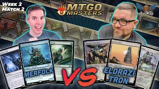 MTG Modern  Merfolk vs Eldrazi Tron  MTGO Masters  Week 2  Match 2 [upl. by Yuzik]