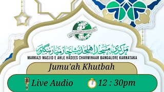 Jumuah Khutbah by Shaykh Abdul Azeem Madani Markazi Masjid Charminar is live [upl. by Pappas604]