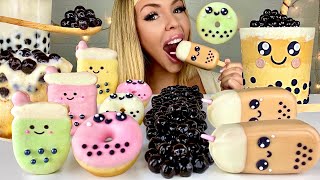 ASMR BUBBLE TEA CAKE TAPIOCA BOBA LAVA CAKE CAKE POPSICLES MUKBANG 먹방 [upl. by Noble445]