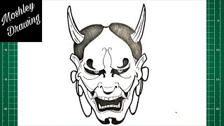 How to Draw a Hannya Mask [upl. by Bevon781]