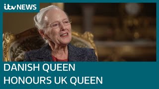 Queen Margrethe II of Denmark says Queen Elizabeth II made enormous impression on her  ITV News [upl. by Nirro500]