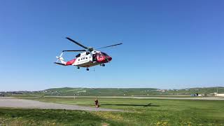 HM Coastguard S92 helicopter winching Sumburgh Shetland [upl. by Eniledam]