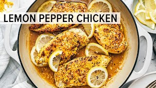 LEMON PEPPER CHICKEN  The Easiest 15Minute Dinner Recipe [upl. by Ahsenev]