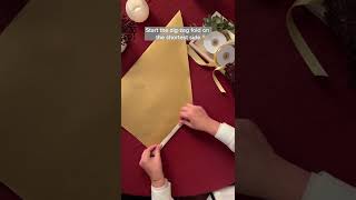 How to Wrap a Cylindrical Present  Origami Gift Wrapping Ideas christmas shorts creativeideas [upl. by Odracir639]