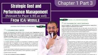 Strategic Cost and Performance Management Chapter 1 Part 3  SPOM Set B SCPM  CA Final  ICAI [upl. by Yllehs]