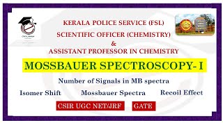 Mossbauer Spectroscopy Part I  Principle Spectra Doppler Shift Recoil energySpectroscopy [upl. by Airdnax]