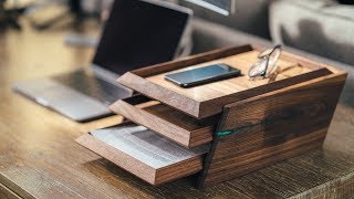 DIY Modern Paper Tray From Scraps  How To Build  Woodworking [upl. by Othello]