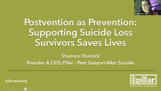 Postvention as Prevention Supporting Suicide Survivors Saves Lives [upl. by Letnuahs]