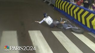 SLIP N SLIDE Rain wreaks havoc on womens cycling time trial  Paris Olympics  NBC Sports [upl. by Aufmann258]